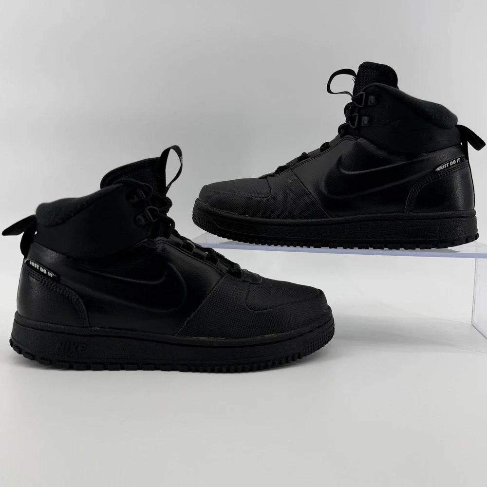 Nike Path WNTR Winter Boots Triple Black Men's Size 8 Waterproof (BQ4223-001)